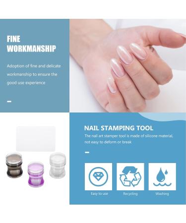 Lurrose 3 Sets Nail Art Silicone Stamp Kit - French Tip Nail Printer & Seal with Frosted Scraper for Perfect Manicures - International Shipping Available - Buy Online on GoSupps.com