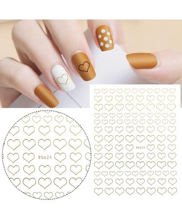 1 PC 2021 Simple Nails Accessories Gold Summer Diy Slider Nail Sticker 3D Love Heart Design(red) - Buy Online on GoSupps.com
