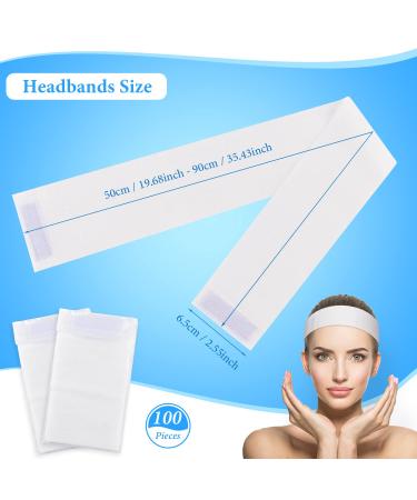 Noverlife 100PCS Disposable Spa Facial Headbands - Adjustable Magic Tape Closure, Stretch Non-Woven Bandeau for Soft Skin Care - Buy Online on GoSupps.com