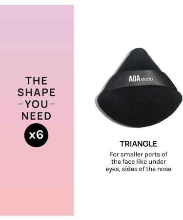 AOA Studio Velvet Puffs Makeup Puff Set of 6 Loose Powder Body Powder Velour Makeup Blender Sponge Foundation Blending Sponges Set Beauty Makeup Tools (Black) - Buy Online on GoSupps.com