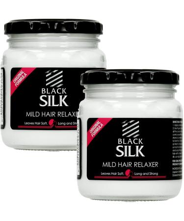 Black Silk Mild Hair Relaxer Black Silk Mild Relaxer Black Silk Hair Relaxer 3 in 1 Black Silk Hair Relaxer Instant Hair Straightening for All Hair (2PCS)