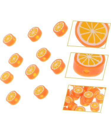 Lurrose 200 Cut Tone Fruits Loose Pearl Orange Disc Clay Beads for Craft & Nail Art - 3D Jewelry Polymer Discs (1x0.5cm) - International Shipping Available - Buy Online on GoSupps.com