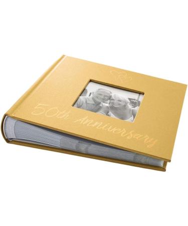 Golden 50th Wedding Anniversary Photo Album - Personalizable Double Heart Decoration - Haysom Interiors - Buy Online on GoSupps.com