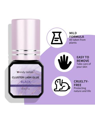 Wendy Lashes Black Eyelash Glue - 5ml for Extensions & Clusters | Strong Adhesive for Long-Lasting Wear - Buy Online on GoSupps.com
