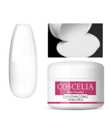 COSCELIA Powder For Transparent 8g for 3D Nail Extensions No Lamp Required A01-001