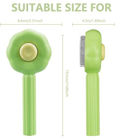 Moseem Pet Hair Cleaner Brush - Cat & Dog Grooming Tool for Shedding - Removes Loose Undercoat - Short/Long Haired Cats - Green - Buy Online on GoSupps.com