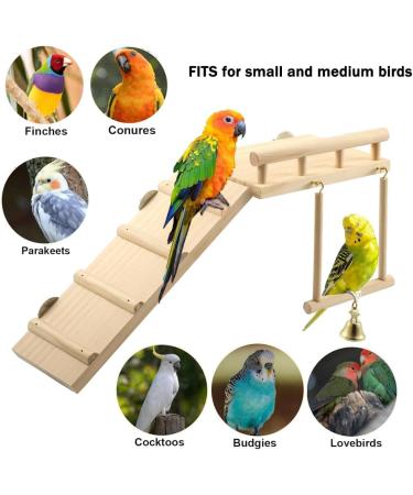 Vogel Parrot Swing & Vibrant Pencil Rods for Hamsters Birds and Exotic Pets - Wooden Climbing Platforms & Toys for Parrots Chinchillas and Budgies - Buy Online on GoSupps.com