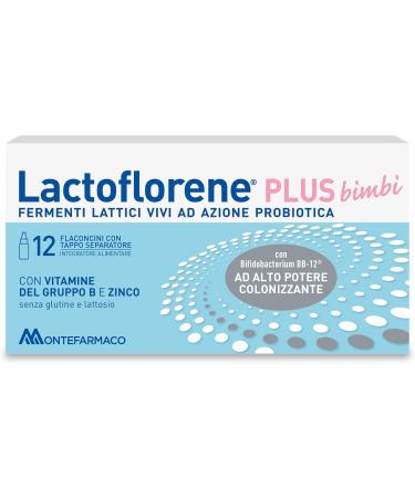  LACTOFLORENE LACTOFLORENE Plus Bimbi Lactic Acid Bacteria Probiotics Gluten Free Lactose Free - Children's Supplements with Probiotics Zinc Vitamin B for balanced intestinal flora (12 bottles) - Buy Online on GoSupps.com
