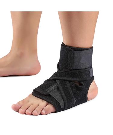 GOTOTOP Ankle Brace,Daytime Splint with Heel Strap That Fits in Shoe for Peroneal Tendonitis Support, Foot Arch Pain Relief, PTTD, Achilles Tendonitis and Sprains,Black