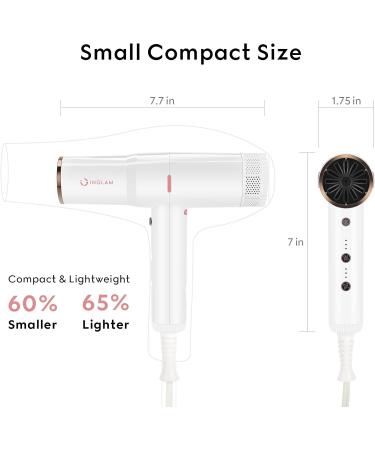 IG INGLAM Professional Hair Dryer - 110 000 RPM High Speed Ionic Technology Low Noise Lightweight | Ideal for Travel & Home Salon - Buy Online on GoSupps.com