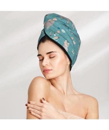 Hair Towel Wrap - Quick-Dry Towel Turban with Button | Teal Mama Llama Hair Drying Solution - Buy Online on GoSupps.com