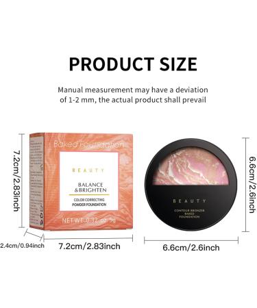 Baked Powder Foundation Setting & Finishing Powder for Long-lasting Natural Makeup - Oil Control Brightening and Lightweight Formula (#2 Tan Foundation) 11 g (Pack of 1) #2 Tan - Buy Online on GoSupps.com