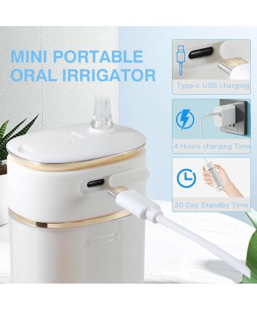 Travel Water Flosser - Portable Oral Irrigator for Braces Kids & Adults - Mini Dental Flosser for Gums Care - Standard White - Buy Online on GoSupps.com