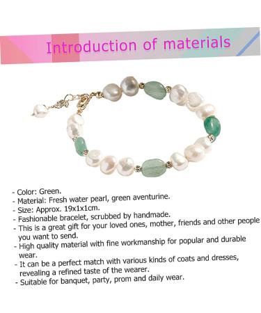 COLLBATH Charm Bracelet Mothers Day Pearl Bracelet Green Aventurine Bracelet Wrist Chain Fashion - Buy Online on GoSupps.com