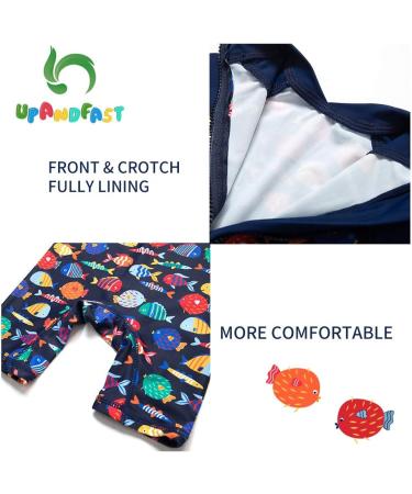 UPF 50+ Baby Girl One Piece Swimwear with Sun Hat | Toddler Swimsuit 6-9 Months | Colorful Fish Print - Buy Online on GoSupps.com