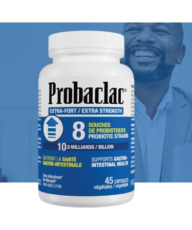 Probaclac Extra Strength Formula Multistrain probiotic and lactic Ferment Complex Formula Based on Natural strains thereby ensuring Complete intestinal Tract Coverage (45) - Buy Online on GoSupps.com
