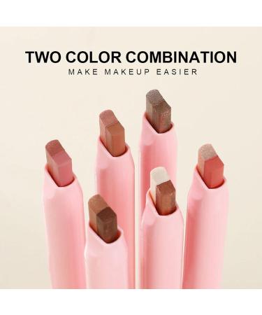 Jomewory Double Color Eyeshadow Stick Eyeshadow Pencil6 Pcs Cosmetics Eye Brightener Smooth Cream Eyeshadow Highlighter for Eye Brightening Makeup - Buy Online on GoSupps.com