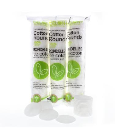 DELON Premium Cosmetic Cotton Rounds 300 Count - Soft & Absorbent Beauty Pads - Buy Online on GoSupps.com