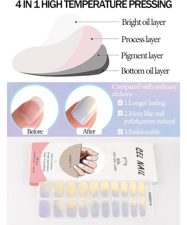 Kalolary Gel Nail Polish Strips Nail Gel Art Sticker Waterproof Full Nail Wraps Decal Sets with Nail File and Stick for Women Girls Nail Art Decor (UV/LED Lamp Required) (C) - Buy Online on GoSupps.com