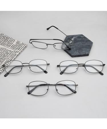 Eyekepper Gunmetal Spring Hinge Reading Glasses - 4 Pack +1.50 Metal Frames - Buy Online on GoSupps.com