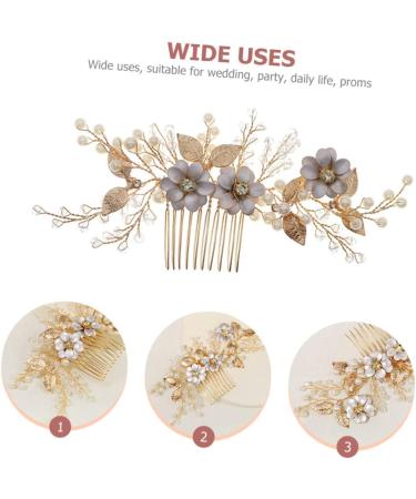 DRESSOOS Bead Hair Comb Wedding Headpiece for Bride Brides Hair Comb Flowers Decor Bridal Headpieces for Wedding Bunny Ears for Kids Crystal Decor The Flowers Bridesmaid Accessories Pearl - Buy Online on GoSupps.com