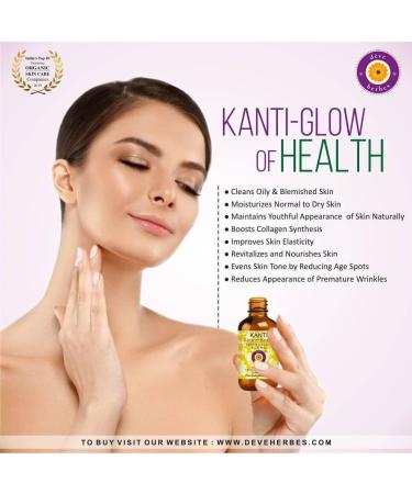 Deve Herbes Kanti - Glow of Health. Complete Nourishment for Face. Ayurvedic Fomulation for Blemish Free Acne Free Even Tone Glowing Skin 30ml (1 oz) - Buy Online on GoSupps.com