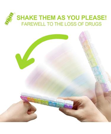 Jsdoin 7-Day Pill Box | Rainbow Pill Organizer with 7 Compartments | Easy to Open Medicine Box - Buy Online on GoSupps.com