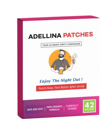 Adellina Patches Upgraded 42 Patches Set with 12 Natural Formula The Amazing Solution for Enjoying a Wonderful Party Skin-Friendly Patch for Men and Women White