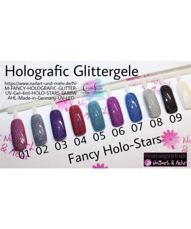 Buy N+M 'FANCY' Holographic Glitter UV Gel 4ml - HOLO-STARS 04 Red | Made in Germany | International Shipping Available - Buy Online on GoSupps.com