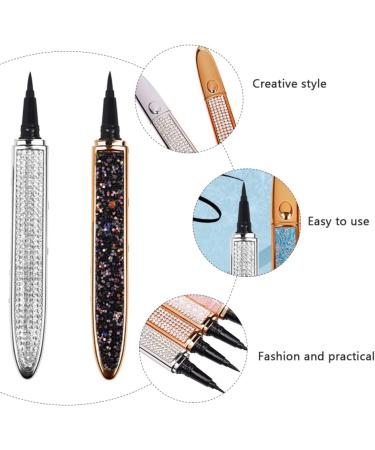 HAPINARY 4 Pcs Diamond Eyeliner Cosmetic Accessories Eye Beauty Pens Eyeliner Liquid Pen Black Silver - Buy Online on GoSupps.com