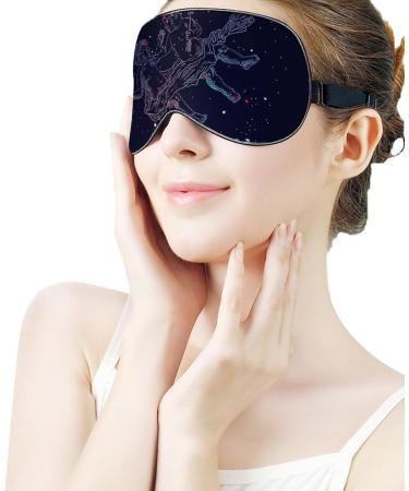 Gemini Zodiac Constellation Sleep Mask Eye Cover for Sleeping Blindfold with Adjustable Strap Blocks Light Night Travel Nap for Men Women - Buy Online on GoSupps.com
