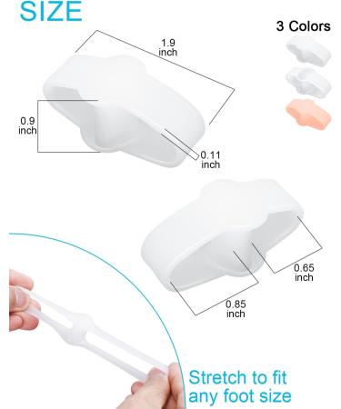 Golbylicc Bunion Corrector Toe Separators - 8 Pairs for Women Men - Gel Toe Spacers with 2 Loops - White - Buy Online on GoSupps.com