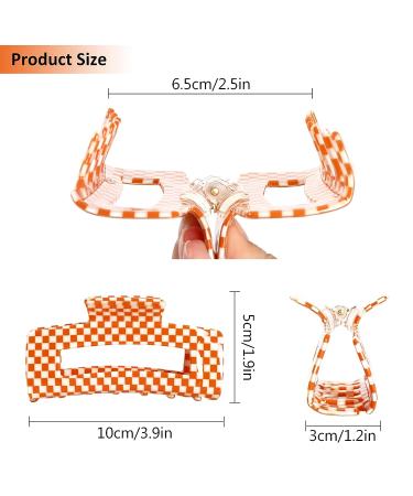 Whaline Checkered Hair Claw Clips - Set of 3 Large Vintage Barrettes for Women and Girls - Fashionable Non-Slip Hair Styling Accessories for Thick, Thin, Curly, and Straight Hair - Buy Online on GoSupps.com