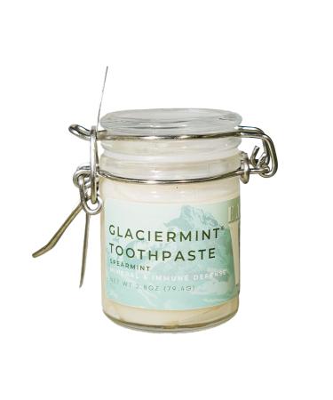 GlacierMint Toothpaste for Mineral and Immune Defense - All Natural Plastic Free Paraben Free Sulfate Free Non-Toxic Toothpaste (2.8 oz Spearmint) Spearmint 2.8 Ounce (Pack of 1)