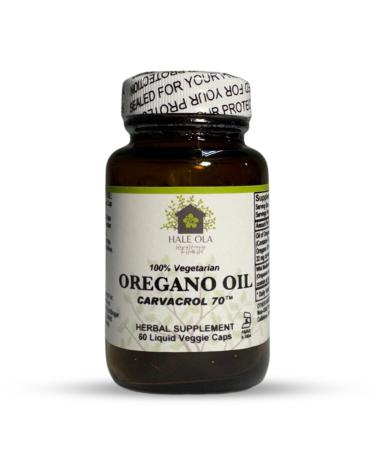 Hale Ola Oregano Oil Capsules Organic Herbal Supplement Cold Pressed Softgels Easy to Swallow for Wellness & Immune Support - 60 Capsules