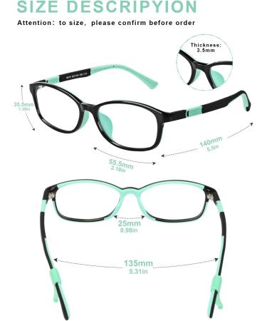DUCO Blue Light Blocking Glasses for Kids | Gaming & Computer Glasses for Ages 5-12 | Boys & Girls | 8915 Green - Buy Online on GoSupps.com