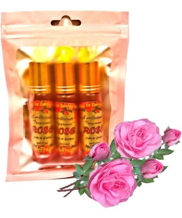 ROSE Perfume Oil - All-Natural Essential Oil Fragrance - Huile de Parfum - Bulgarian Damask Rosa Damascena Petals Otto Tea Rose De Mai - Roll On Roller Ball - Party Travel Guest Favors Gifts - 10mlx3 aroma of mixed freshly cut roses with soft floral sligh - Buy Online on GoSupps.com