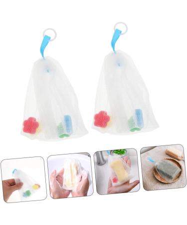 Healeved 8 Pcs Foaming Net Foam Soap Body Exfoliator Soap Sack Saver Pouch Net Bag for Soap Pe White - Buy Online on GoSupps.com