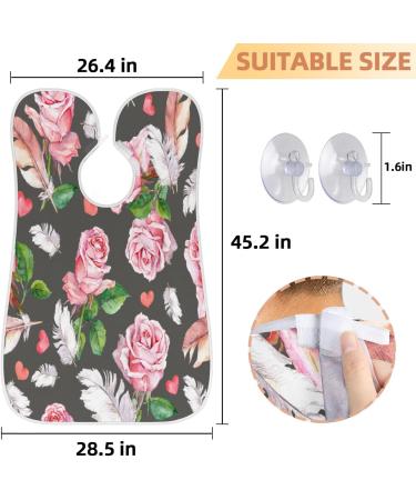Beard Bib Apron for Men - Waterproof Hair Catcher for Shaving & Trimming | Non-Stick Grooming Cape with Rose Feather Heart Design - Buy Online on GoSupps.com