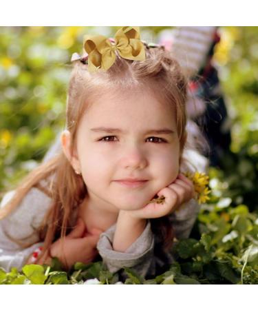 Buy 2-Piece 15 cm Gold Hair Loops with Crocodile Terminals - Perfect Boutique Accessories for Little Girls Toddlers & Teens - Buy Online on GoSupps.com