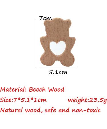 Alenybeby 2pcs Wooden Polar Bear Nursing Necklace - Handmade Beech Pendant for Kids | Natural Animal Shape Accessories - Buy Online on GoSupps.com