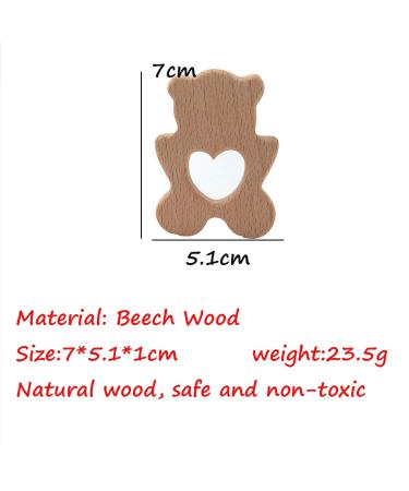 Arakierst 2pcs Wood Polar Bear Teething Accessory - Natural Handmade Nursing Necklace Pendant - Buy Online on GoSupps.com