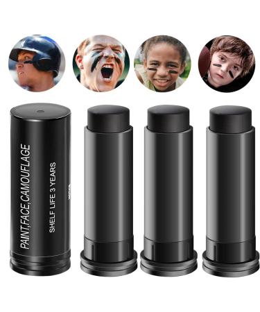 Eye Black Stick for Sports Black Lipstick Eyeshadow Body Face Painting Colours Black Creamy Sticks for Football Baseball Softball and Halloween Party Makeup (# 3PCS)