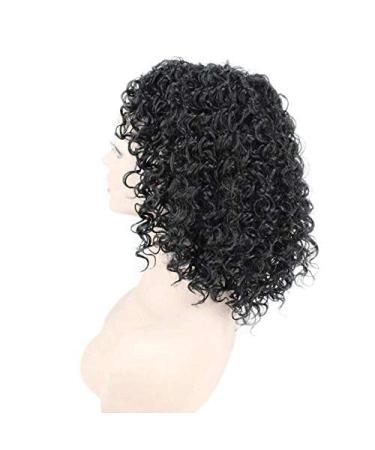 BGHJUE Short Curly Wig - Brazilian Lace Front Human Hair Wig with Baby Hair 35cm Black - International Shipping - Buy Online on GoSupps.com