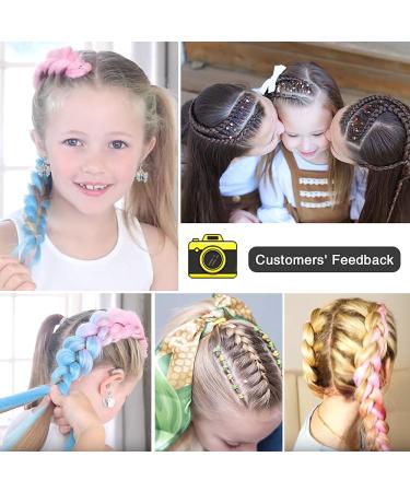 Colorfulpanda 3 Pieces Jumbo Braid Hair Extensions - 24 KanCalon Crochet Twist (White/Pink/Light Blue/Light Violet) - 100g Rainbow Lichen Hair - Buy Online on GoSupps.com