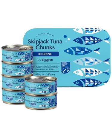 by Amazon Skipjack Tuna Chunks in Natural 145g (Pack of 6)