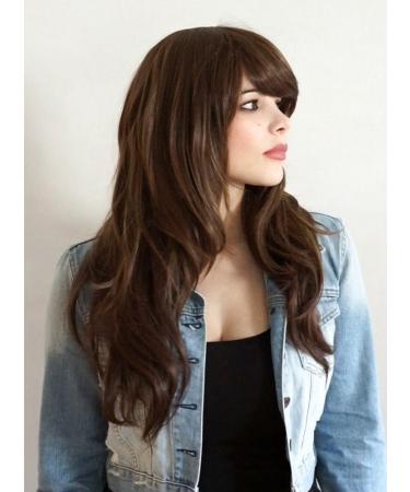 Prettyland Brown Brunette Streaked Long Wig | Gradient Layered Straight Hair for Every Day - Perfect for International Shipping - Buy Online on GoSupps.com