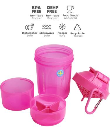 Smartshake Original 2GO Shaker Cup - 600ml Capacity | Neon Pink | Leakproof & Durable | BPA & DEHP Free | Protein Shake Bottle - Buy Online on GoSupps.com
