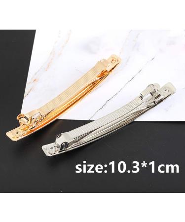 Vintage Simple Feather Hair Clips for Women - Exquisite Large Barrettes Accessories (Silver) - Buy Online on GoSupps.com