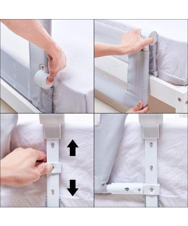Extra Long Foldable Baby Toddler Bed Rail Guard - 59 Tall Safety Bedrail for Full & Queen Size Beds - Grey - Buy Online on GoSupps.com